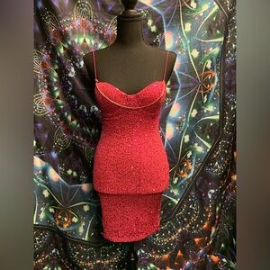 Hot pink sequin dress